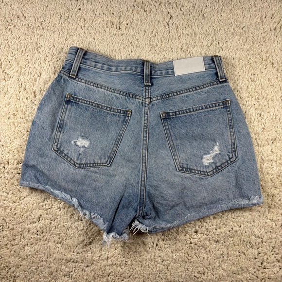 Pistola Womens Size 26 Blue Denim Distressed High Rise Cutoff Shorts - Picture 10 of 10